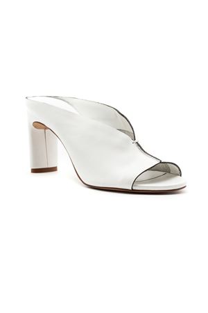 Sandalo mule in pelle liscia bianca DEL CARLO | 11725LATTE